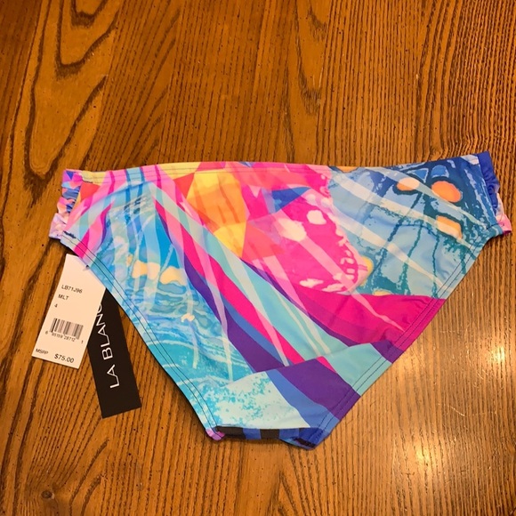 NWT $75 La Blanca Monarch Shirred Bikini Bottom - Picture 7 of 7